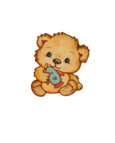Set of 3 little bear iron-on patches 6cm x6.7cm rocket