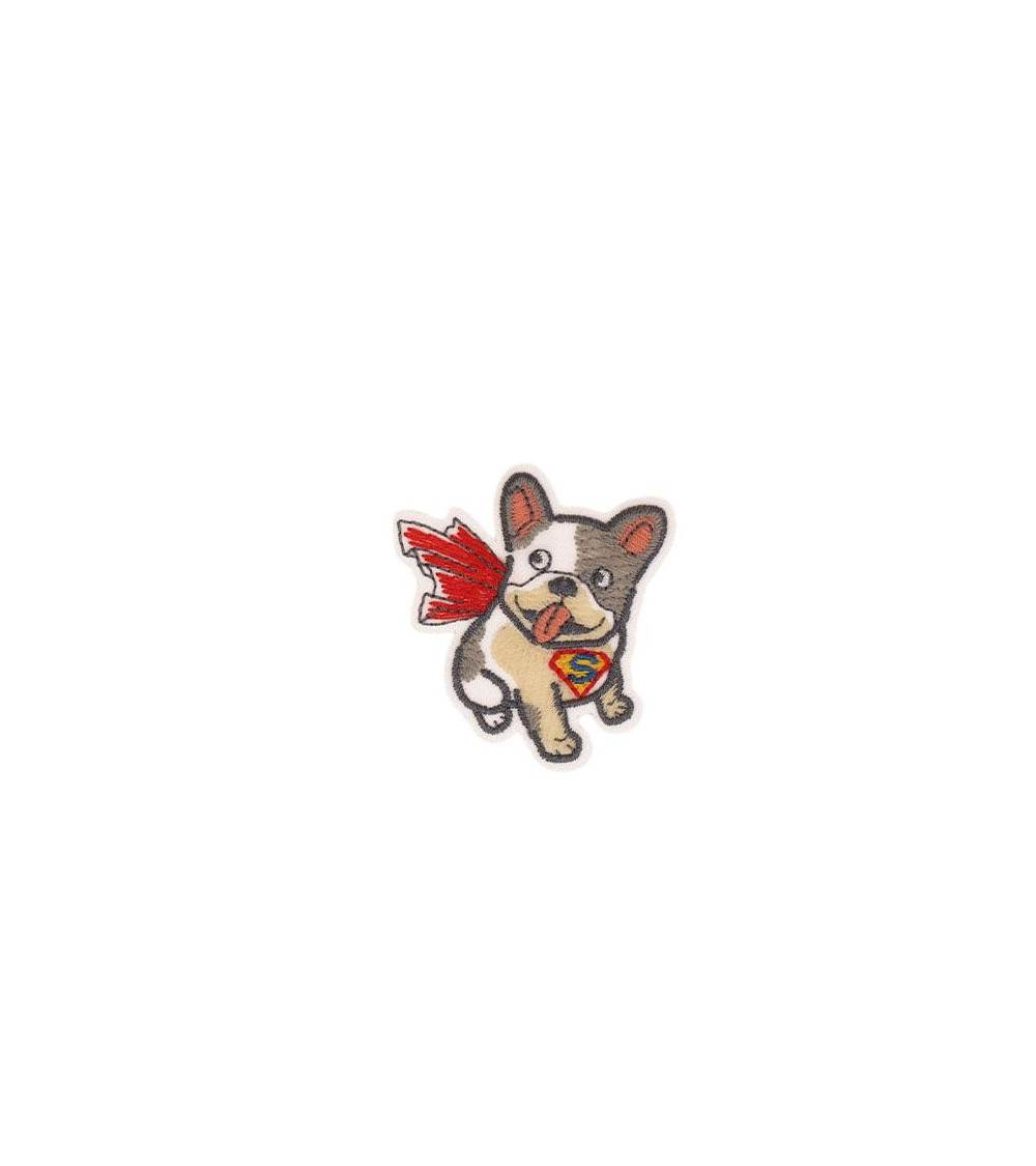 Lot de 3 écussons thermocollants animaux super héros 4,2cm x4,6cm chien superman
