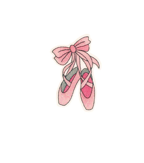 Set of 3 iron-on ballet patches 4.1cm x6.3cm slippers