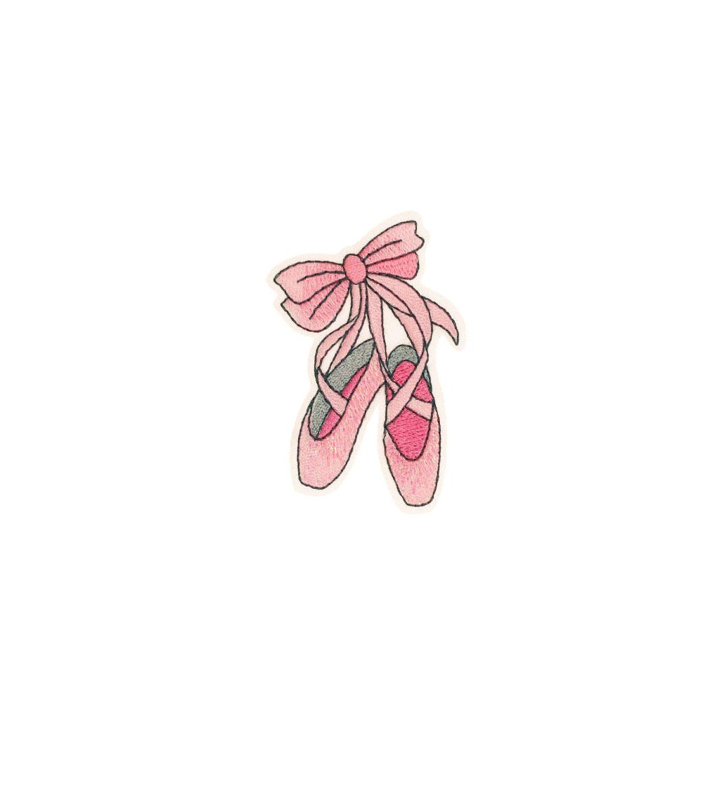 Lot de 3 écussons thermocollants ballet 4,1cm x6,3cm chaussons