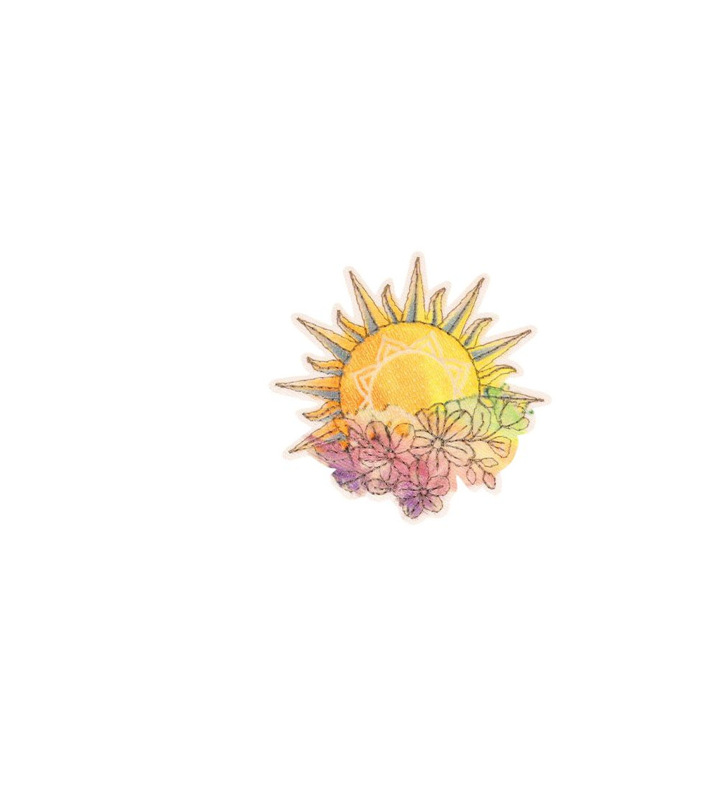 Lot de 3 écussons thermocollants 5,6cm x5,9cm soleil