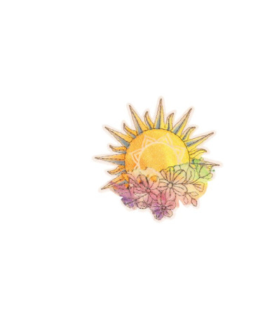 Lot de 3 écussons thermocollants 5,6cm x5,9cm soleil
