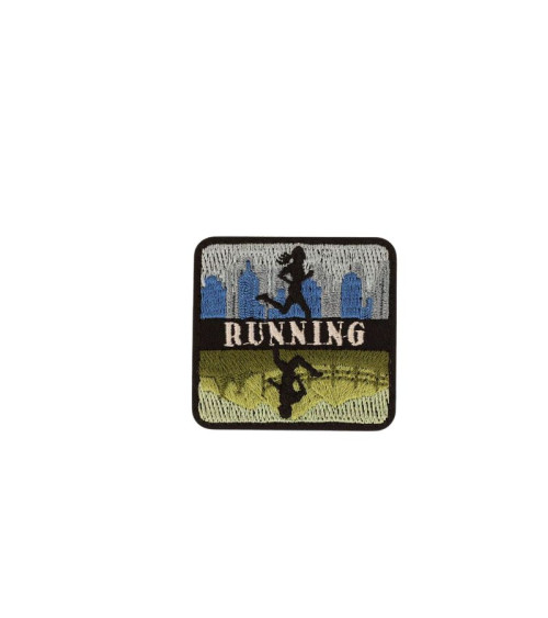 Set of 3 outdoor iron-on patches 4.7cm x4.4cm running