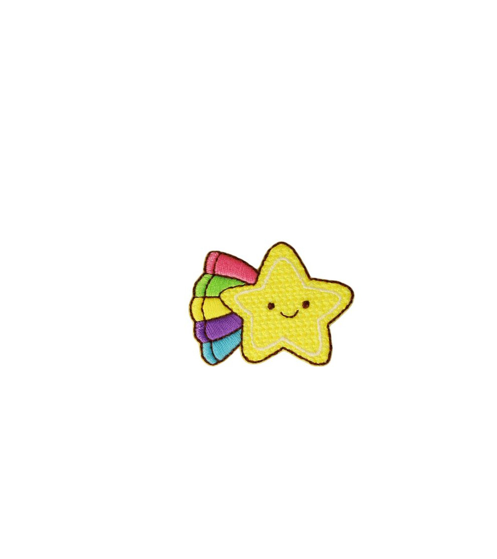 Set of 3 iron-on patches small funny patterns 5cm x3.8cm star