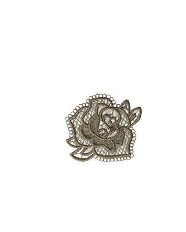 Lot de 3 écussons thermocollants en dentelle 3,5cm x3,5cm rose lin