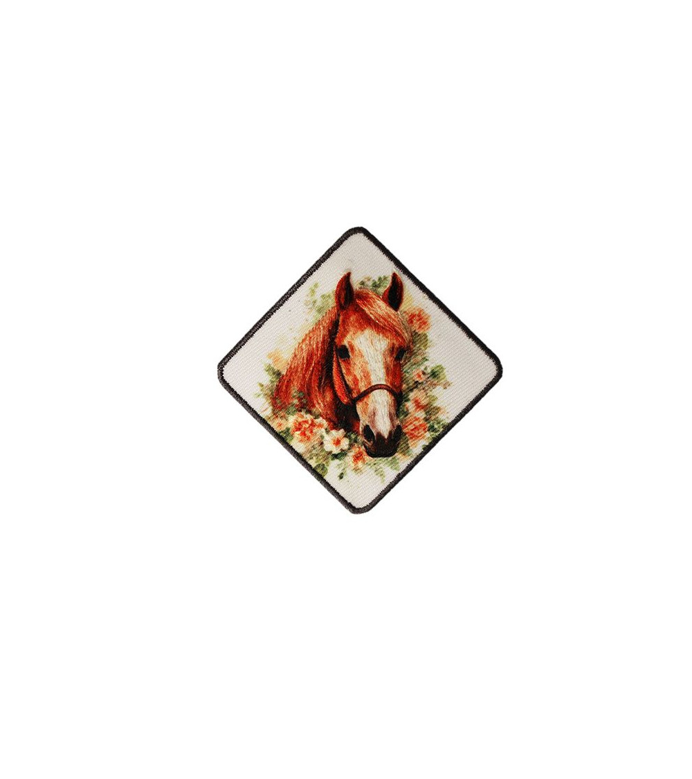 Set of 3 horse head iron-on patches 6.1cm x6.1cm clear