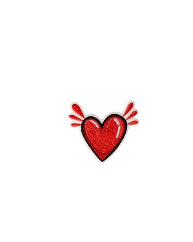 Lot de 3 écussons thermocollants coeur 4,5cm x4cm rouge
