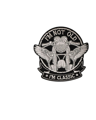 Set di 3 toppe termoadesive I'm Not Old I'm Classic 6,9 cm x 6,9 cm nero