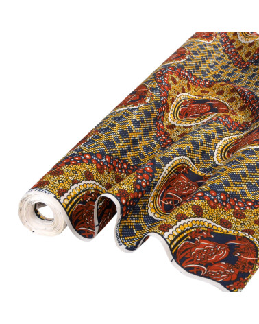 Brauner, beidseitig bedruckter Wachsstoff pro Meter