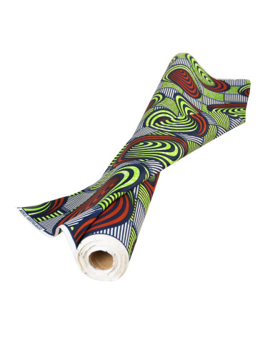 Brown 2-sided printed wax fabric per meter