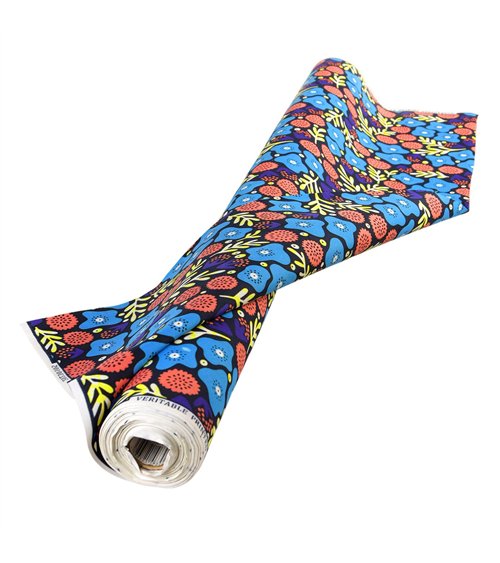Tissu wax imprimé 2 faces bleu au mètre