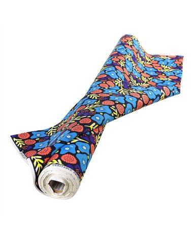 Tissu wax imprimé 2 faces bleu au mètre
