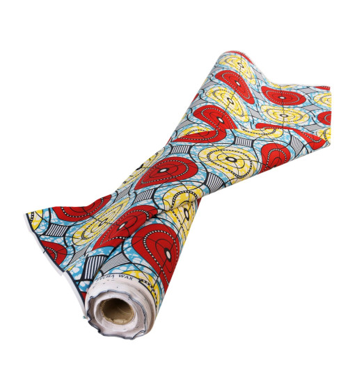 Roter, beidseitig bedruckter Wachsstoff pro Meter