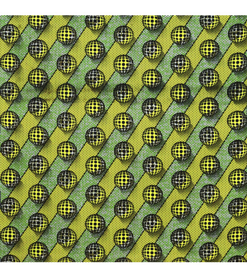 Tessuto cerato verde stampato fronte-retro al metro