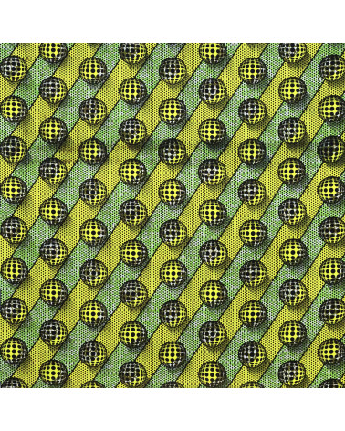 Green 2-sided printed wax fabric per meter