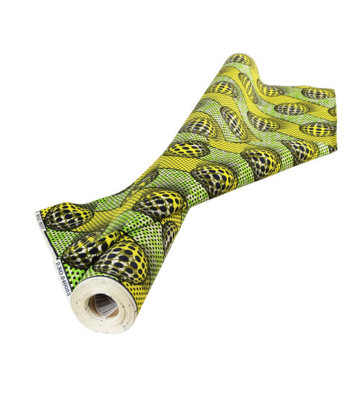 Green 2-sided printed wax fabric per meter