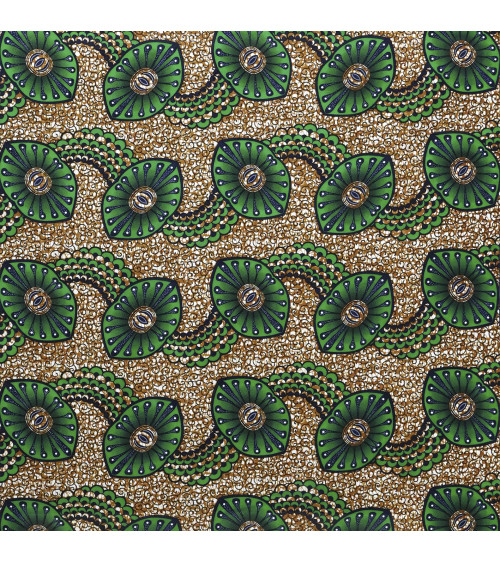 Tessuto cerato verde stampato fronte-retro al metro