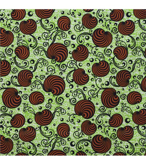 Tissu wax imprimé 2 faces vert au mètre