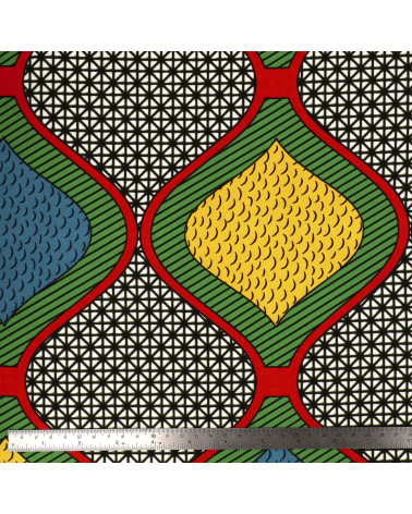 Tessuto cerato stampato fronte-retro verde al metro