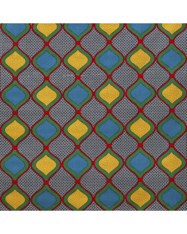 Green 2-sided printed wax fabric per meter