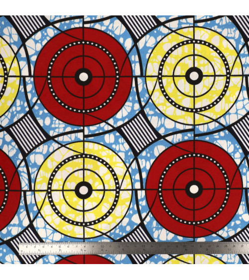 Roter, beidseitig bedruckter Wachsstoff pro Meter