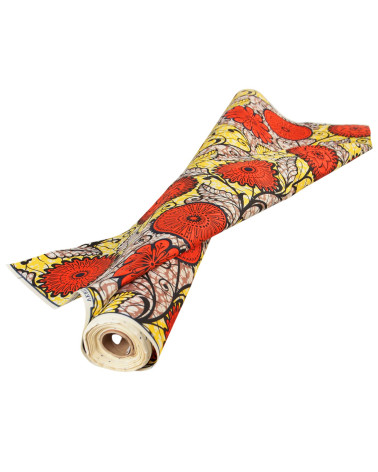 Orange 2-sided printed wax fabric per meter