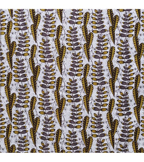 Tissu wax imprimé 2 faces marron au mètre