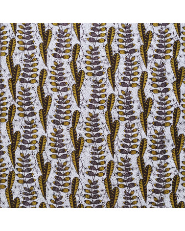 Brown 2-sided printed wax fabric per meter