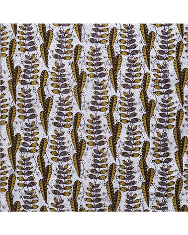 Tissu wax imprimé 2 faces marron au mètre