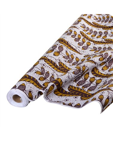 Tissu wax imprimé 2 faces marron au mètre