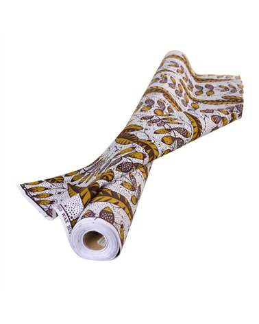 Tissu wax imprimé 2 faces marron au mètre