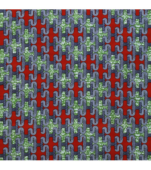 Gray 2-sided printed wax fabric per meter