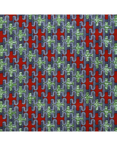 Tessuto cerato stampato fronte/retro grigio al metro