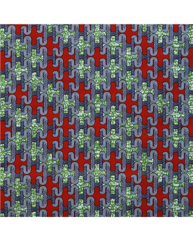 Tissu wax imprimé 2 faces gris au mètre