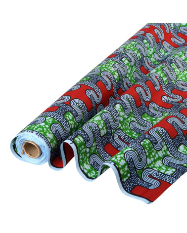 Grauer, beidseitig bedruckter Wachsstoff pro Meter