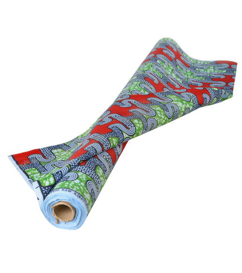 Gray 2-sided printed wax fabric per meter