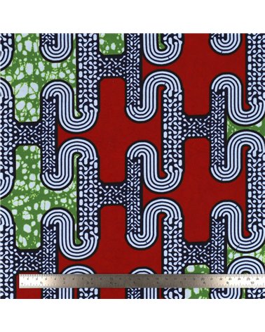 Tissu wax imprimé 2 faces gris au mètre