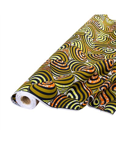 Tissu wax imprimé 2 faces vert kaki au mètre