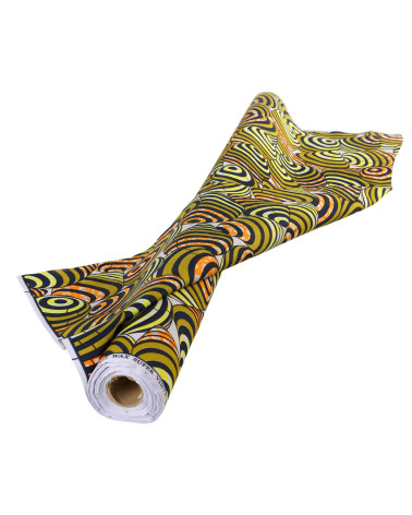 Tessuto cerato stampato su 2 lati verde kaki al metro