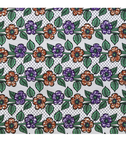 Tessuto cerato stampato fronte/retro viola al metro