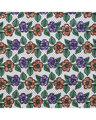 Purple 2-sided printed wax fabric by the meter