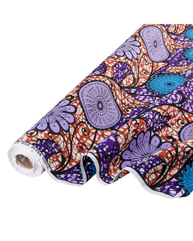 Tela encerada estampada a 2 caras morada por metros