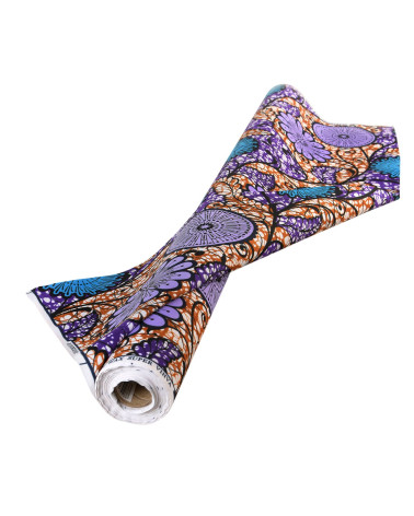 Tessuto cerato stampato fronte/retro viola al metro