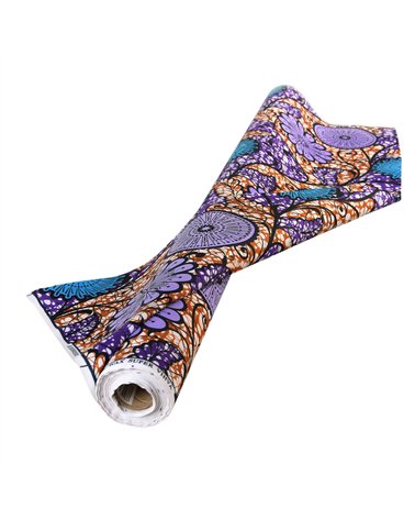 Tissu wax imprimé 2 faces violet au mètre