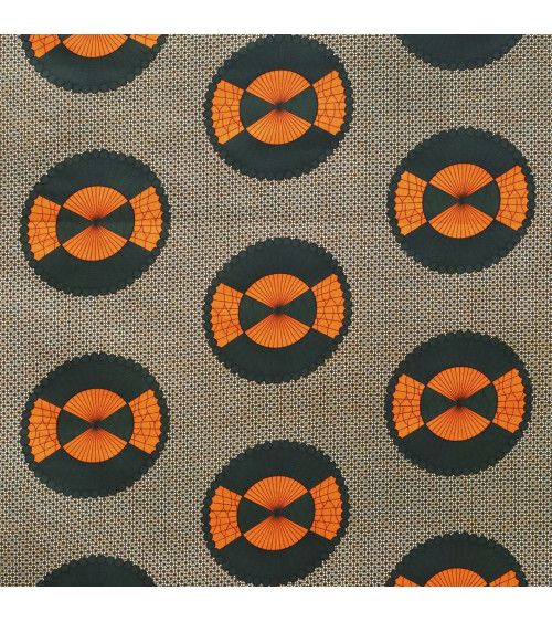 Tela encerada estampada a 2 caras naranja por metro