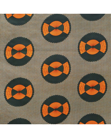 Tela encerada estampada a 2 caras naranja por metro