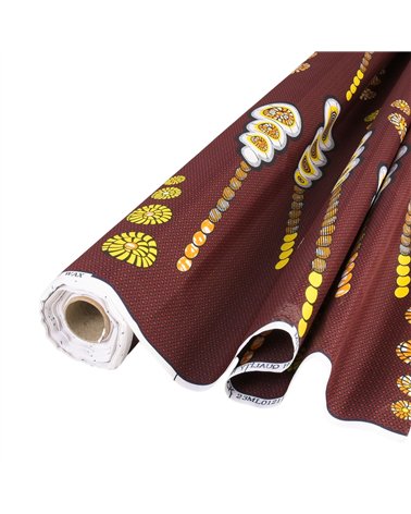 Tissu wax imprimé 2 faces marron au mètre