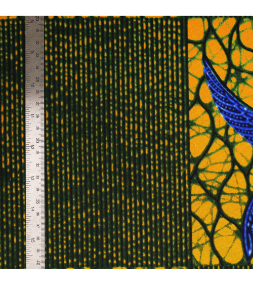 Wax fabric printed on both sides yellow by the meter