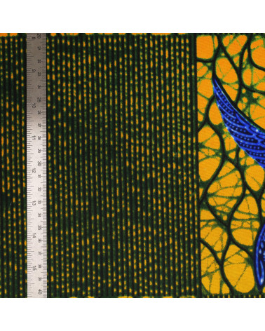 Wax fabric printed on both sides yellow by the meter