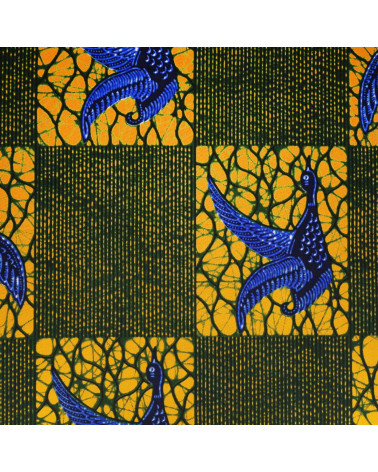 Wax fabric printed on both sides yellow by the meter